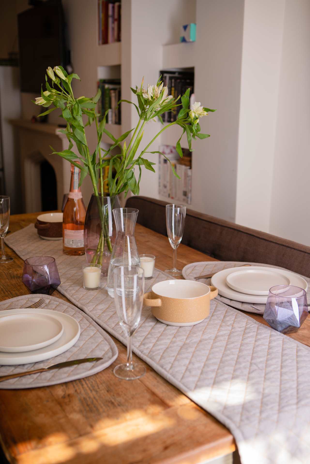 Quilted Table Runner - Organic Cotton-1