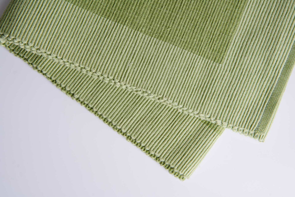 Luxury Table Runner Green - Organic Cotton & Handmade-4