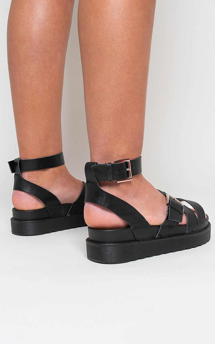 Leather Chunky Platform Sandals-3