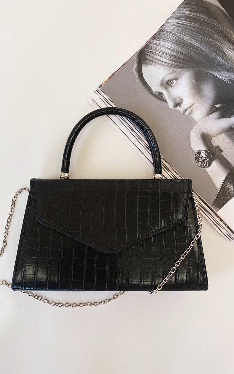 Croc Print Handbag-4