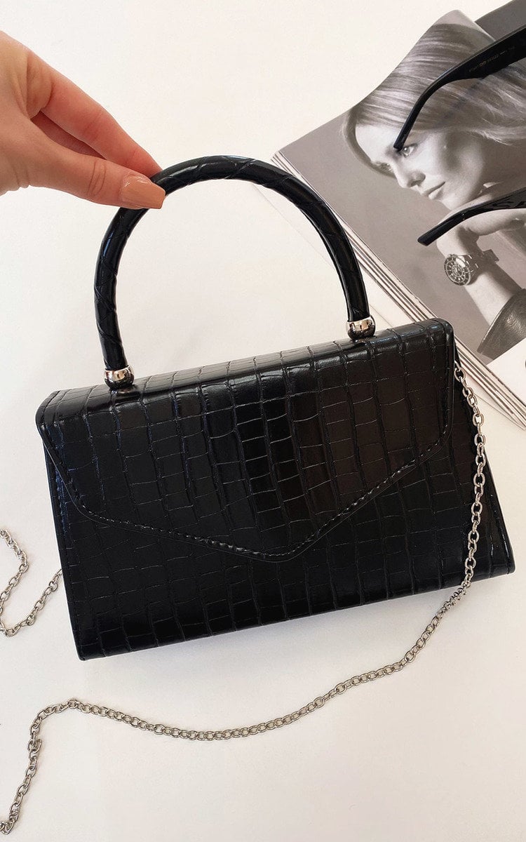 Croc Print Handbag-5