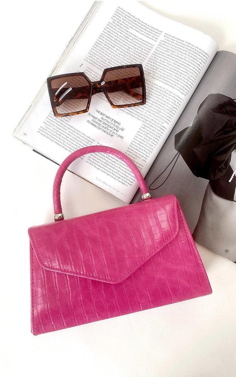 Croc Print Handbag-0