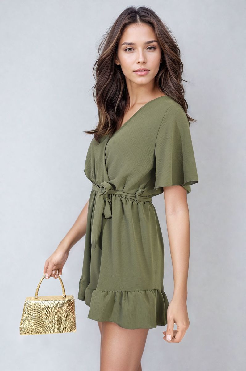 Belted Wrap-Over Frill Playsuit-7
