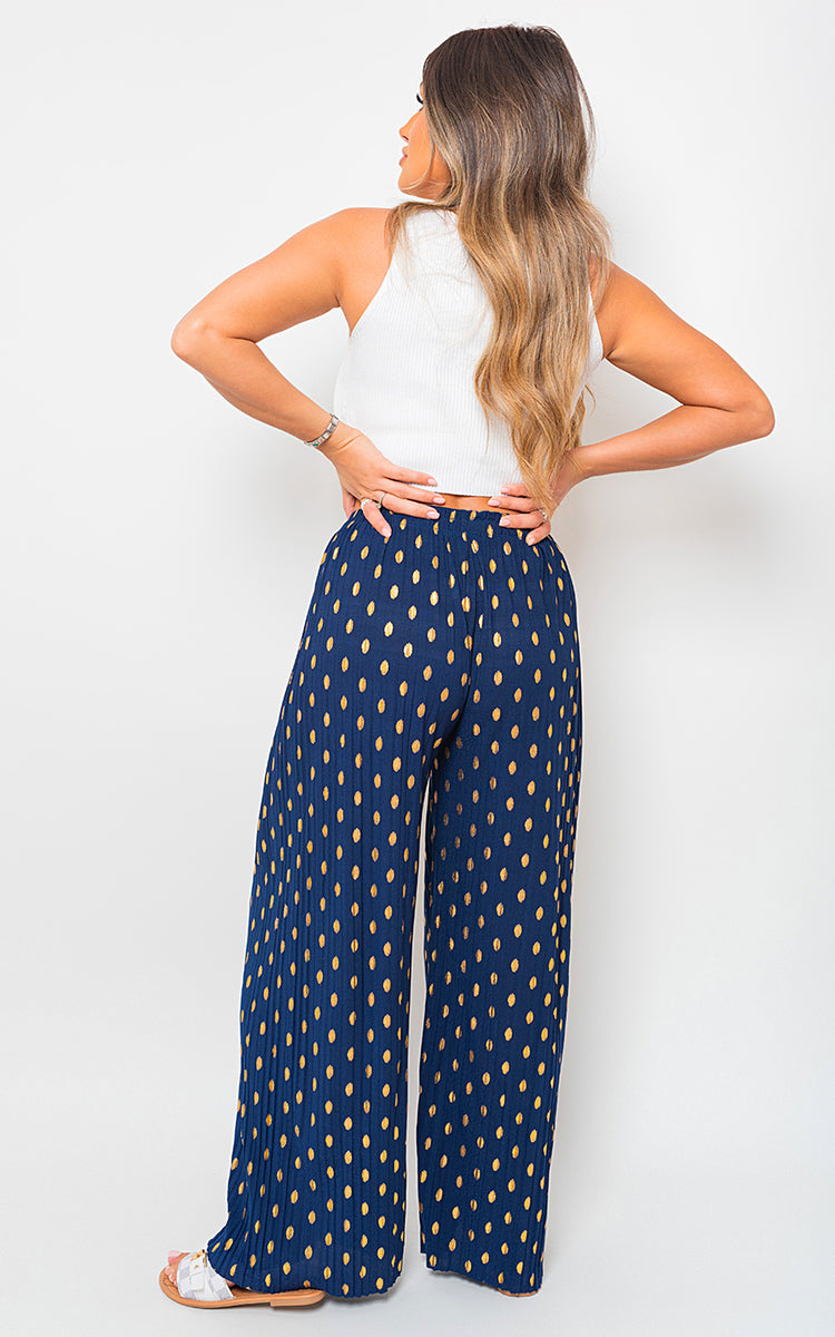 Gold Spot Pleated Trouser with Drawstring-10