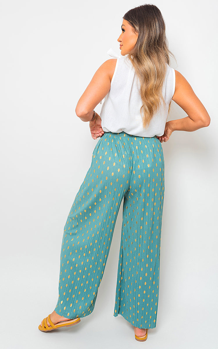 Gold Spot Pleated Trouser with Drawstring-6