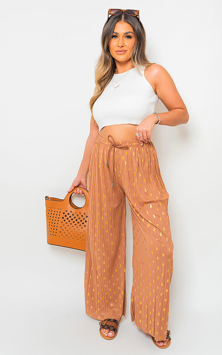 Gold Spot Pleated Trouser with Drawstring-3