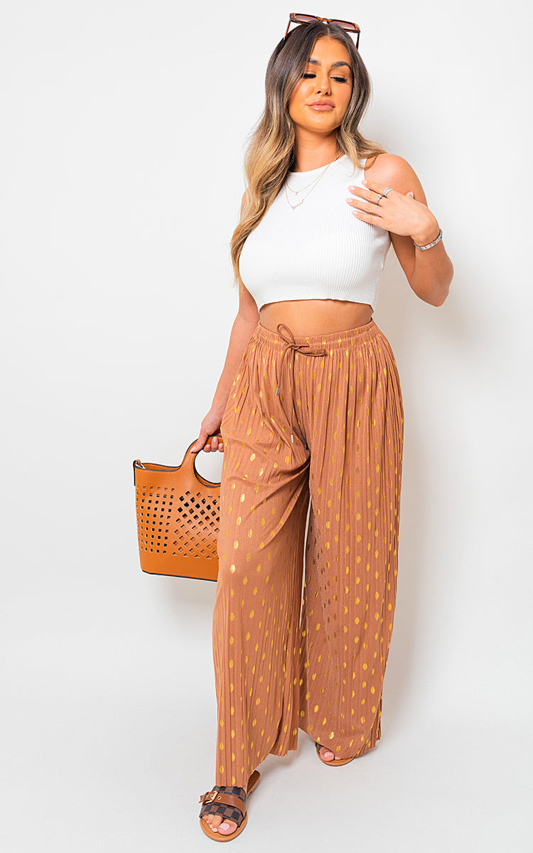 Gold Spot Pleated Trouser with Drawstring-8