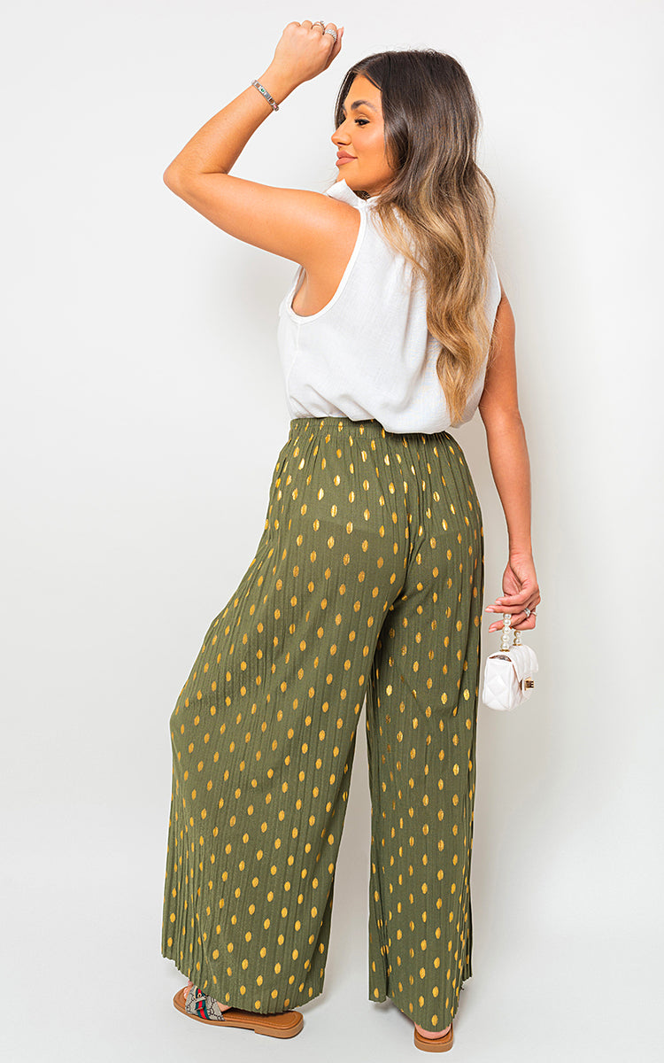Gold Spot Pleated Trouser with Drawstring-2