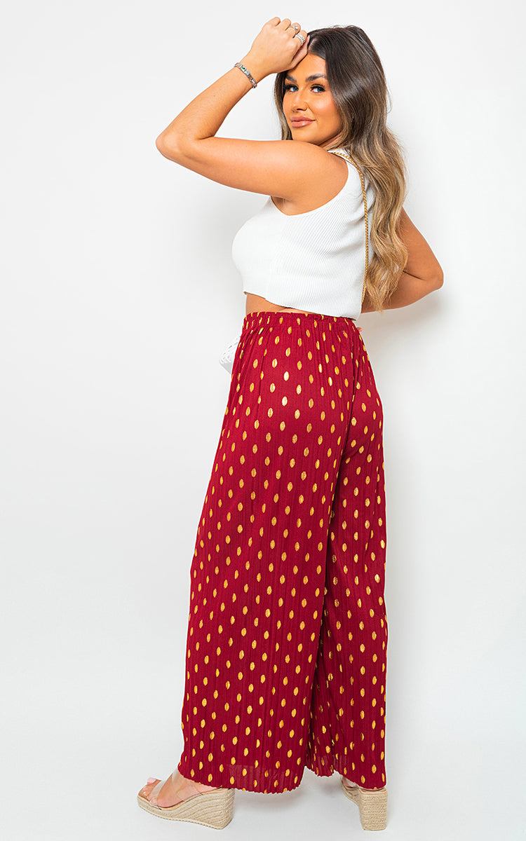 Gold Spot Pleated Trouser with Drawstring-1