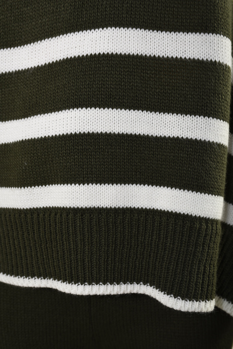 Knitted Striped Long Sleeve Top and  Pants Co-ord Set-6