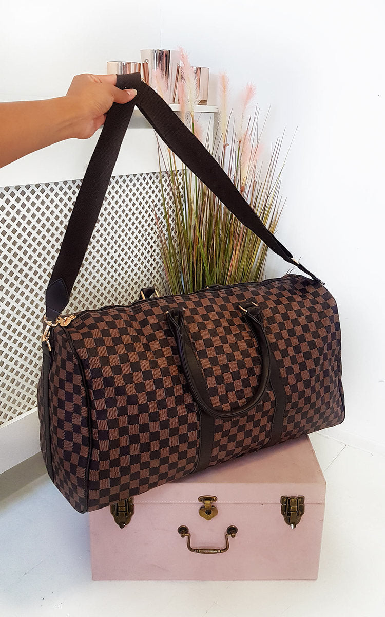 Checked Print Overnight Bag-6