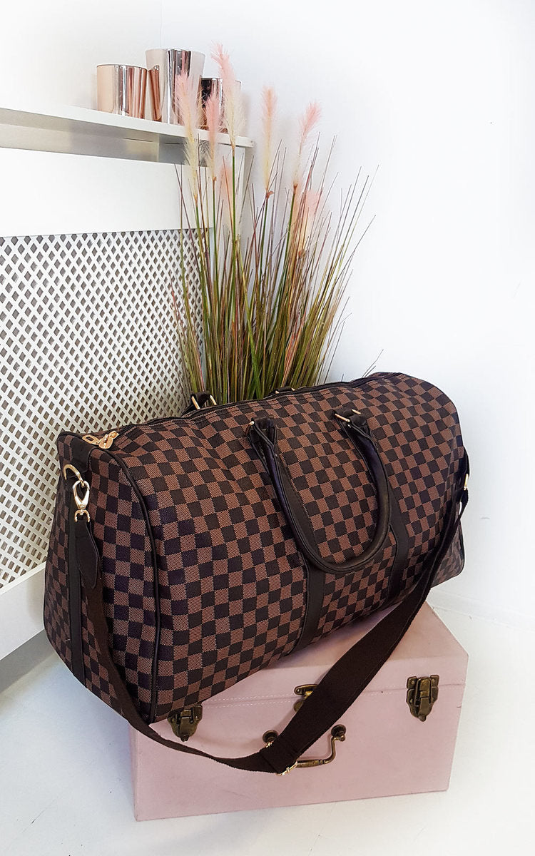 Checked Print Overnight Bag-7