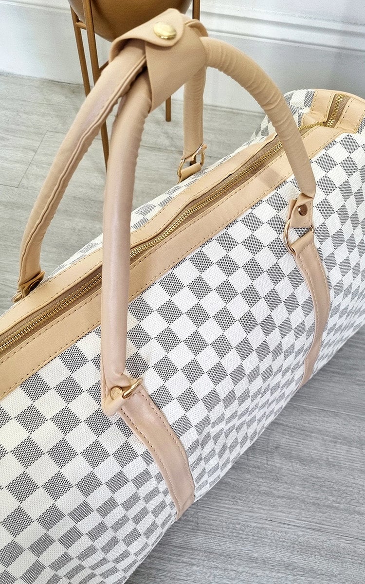 Checked Print Overnight Bag-13