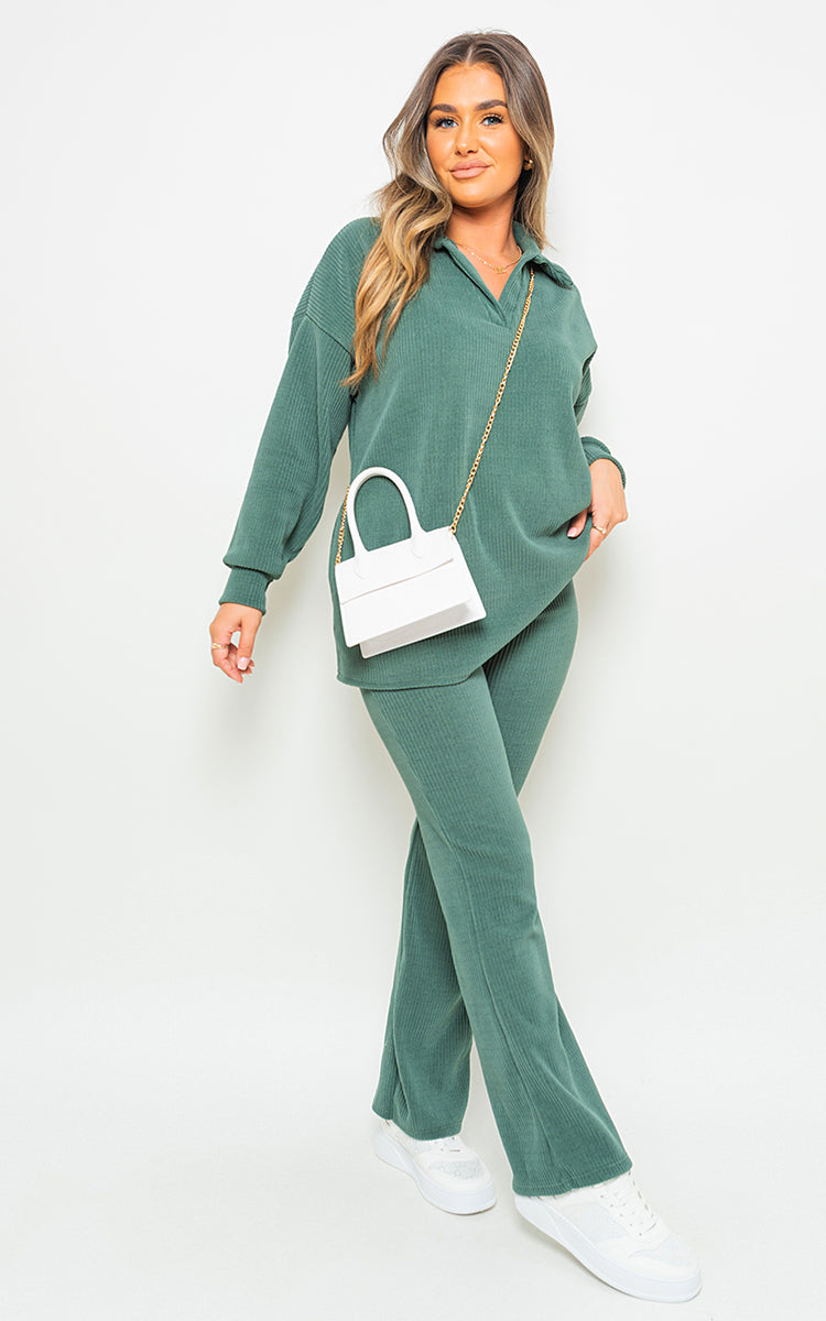 Collared Long Sleeve & Trouser Co-ord Set-14