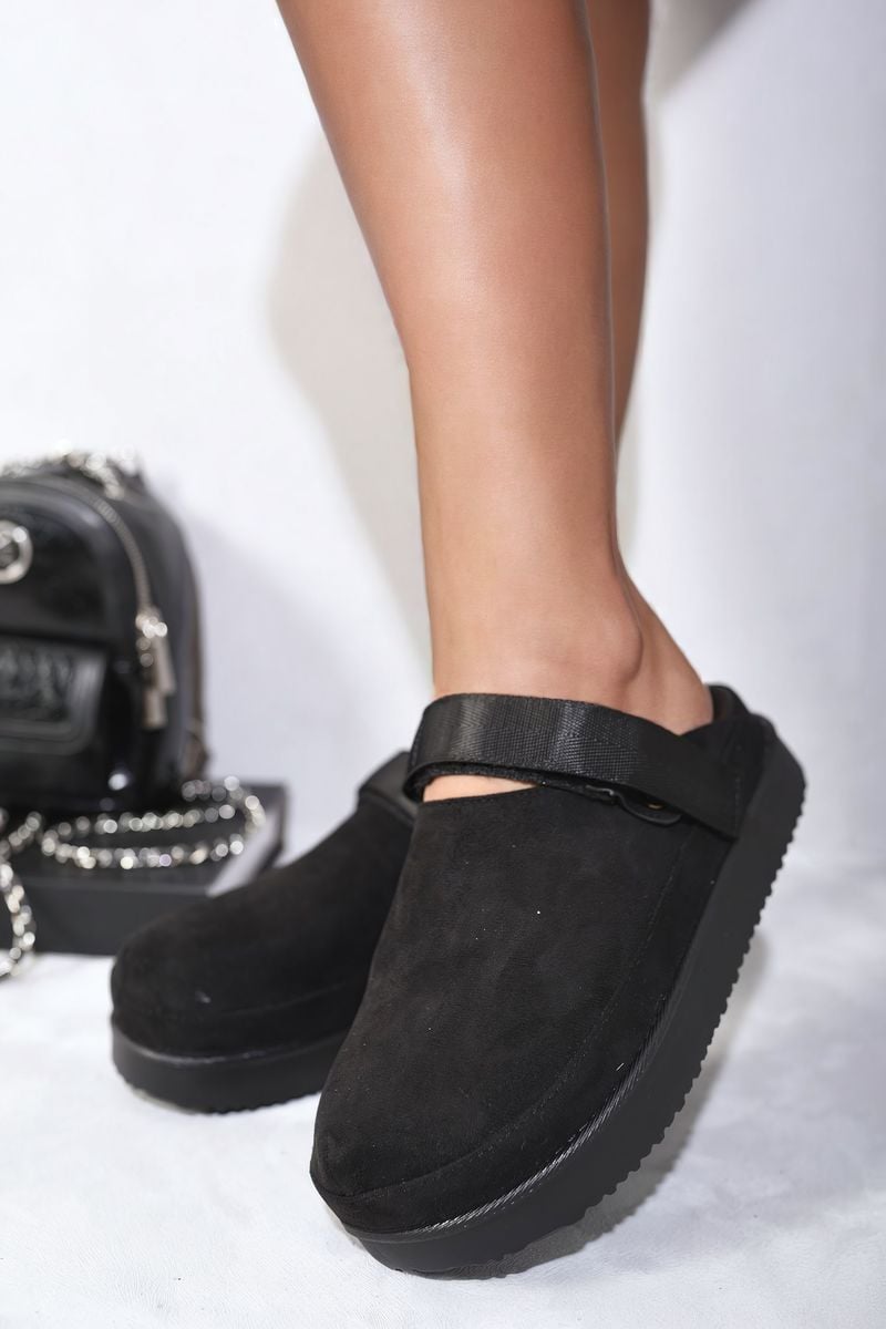 Chunky Slingback Closed Toe Clog Sandals-5