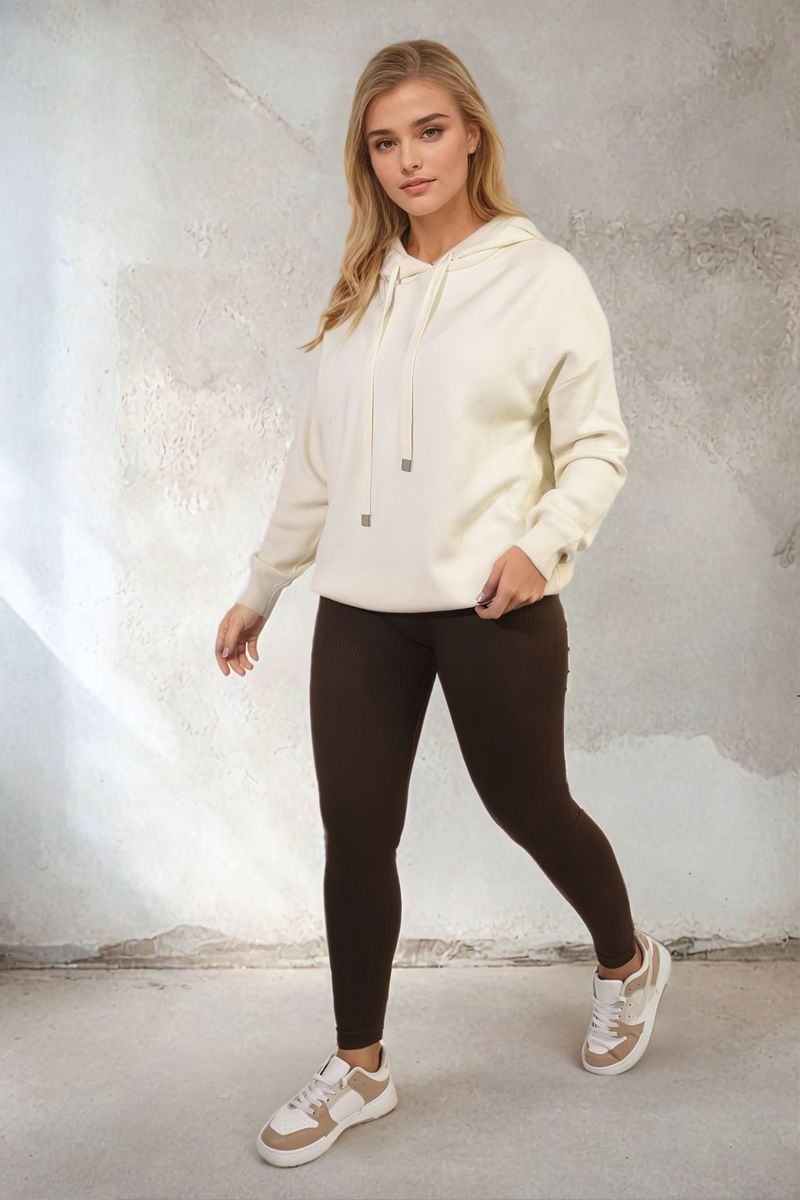 Back Heart Print Knitted Hoodie-3
