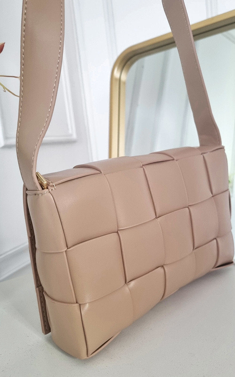 Faux Leather Woven Handbag-1