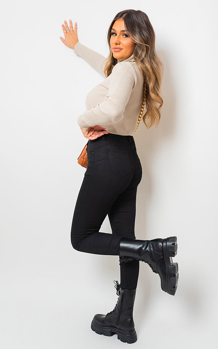High Waisted Skinny Fit Jeans-5