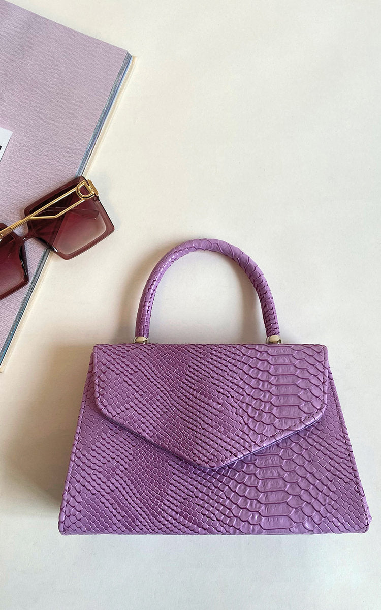 Croc Print Handbag-0
